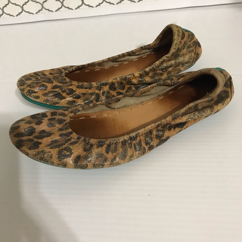 Tieks Leopard Print Women's Ballet Flats - Brown Size 7 - Picture 3 of 9